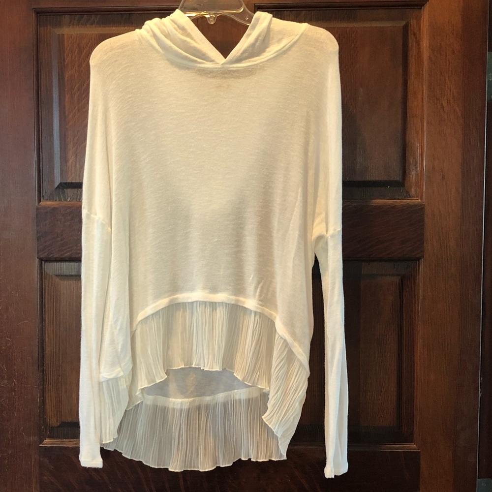 Hollister white hooded ruffle long sleeve
